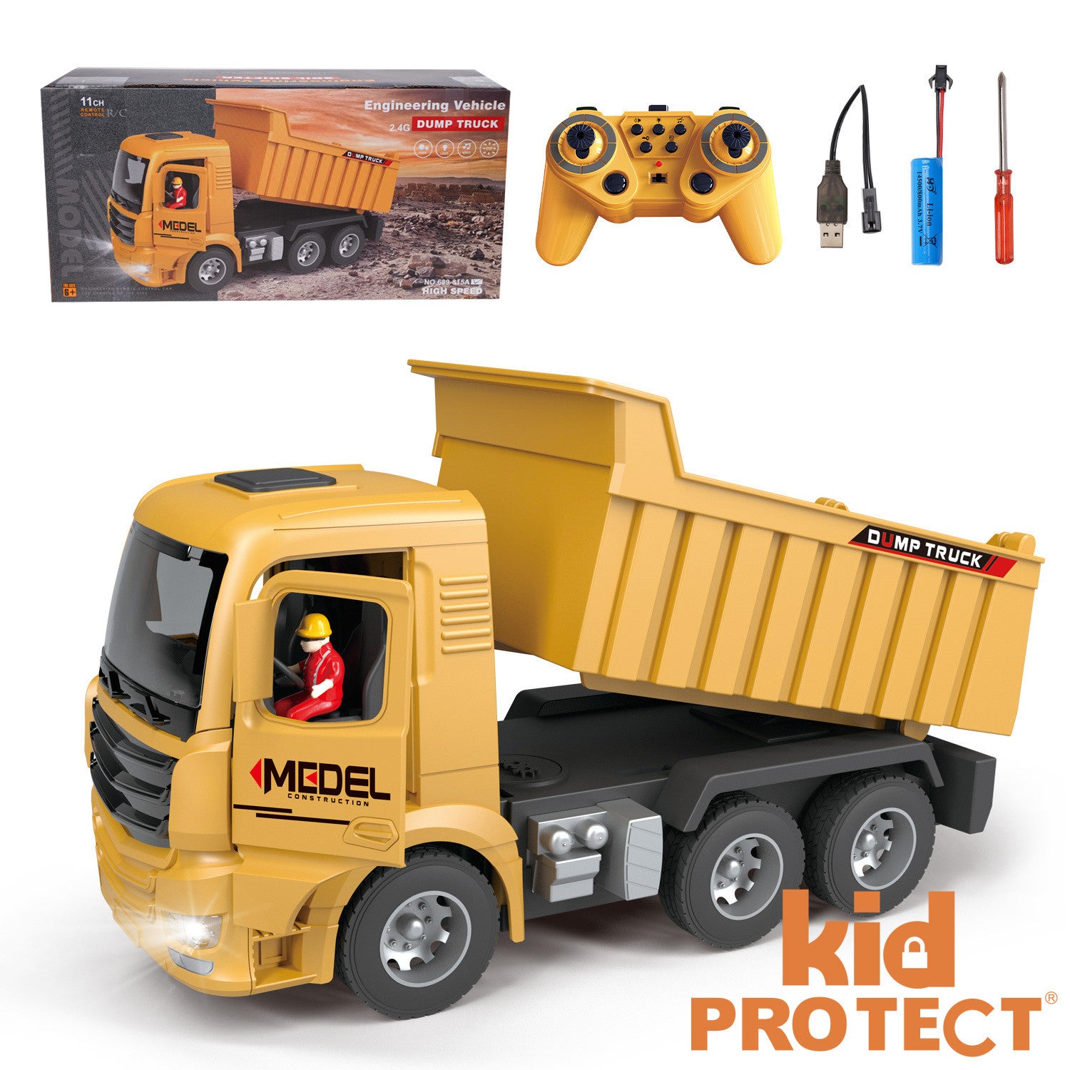Basculanta Super Realista Cu Telecomanda Pentru Copii KidProtect PowerHaul Remote Basculanta Super Realista Cu Telecomanda Pentru Copii KidProtect PowerHaul Remote